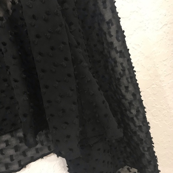 NWT WILDFOX black polka dot sheer tie blouse Lg L - Picture 5 of 7